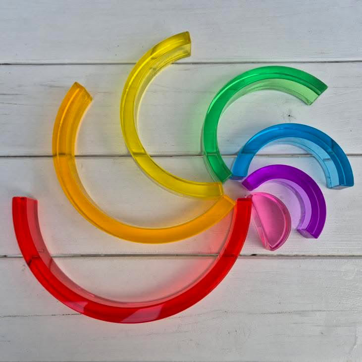 Lucite Rainbow Stacking 7 pcs