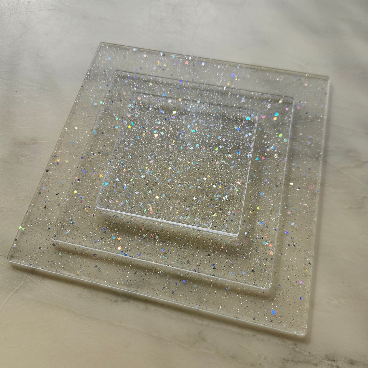 Glitter Acrylic Building Platforms (Square)