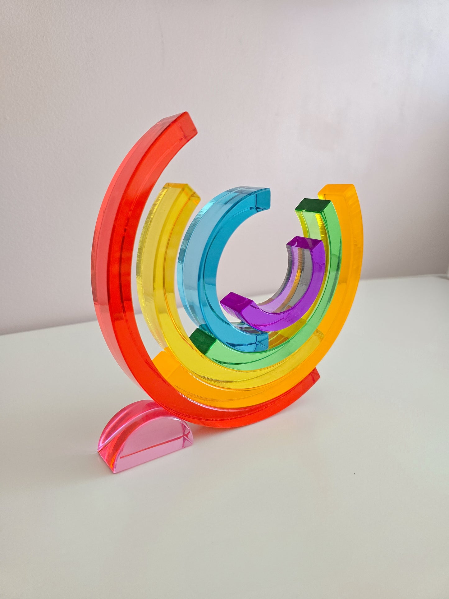 Lucite Rainbow Stacking 7 pcs