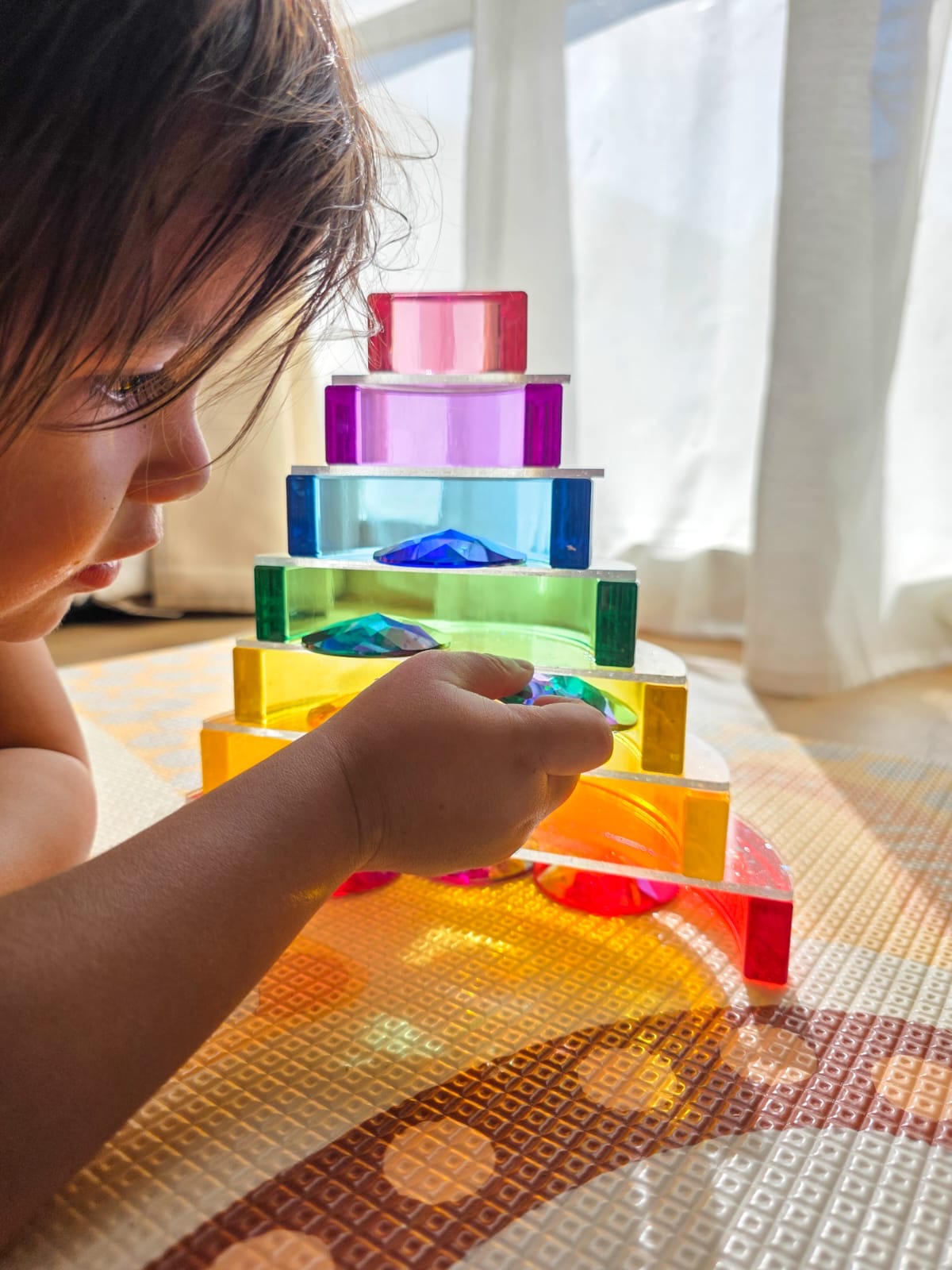Bundle : Lucite Rainbow Stacking 7 pcs + Glitter Acrylic 6-piece arch set