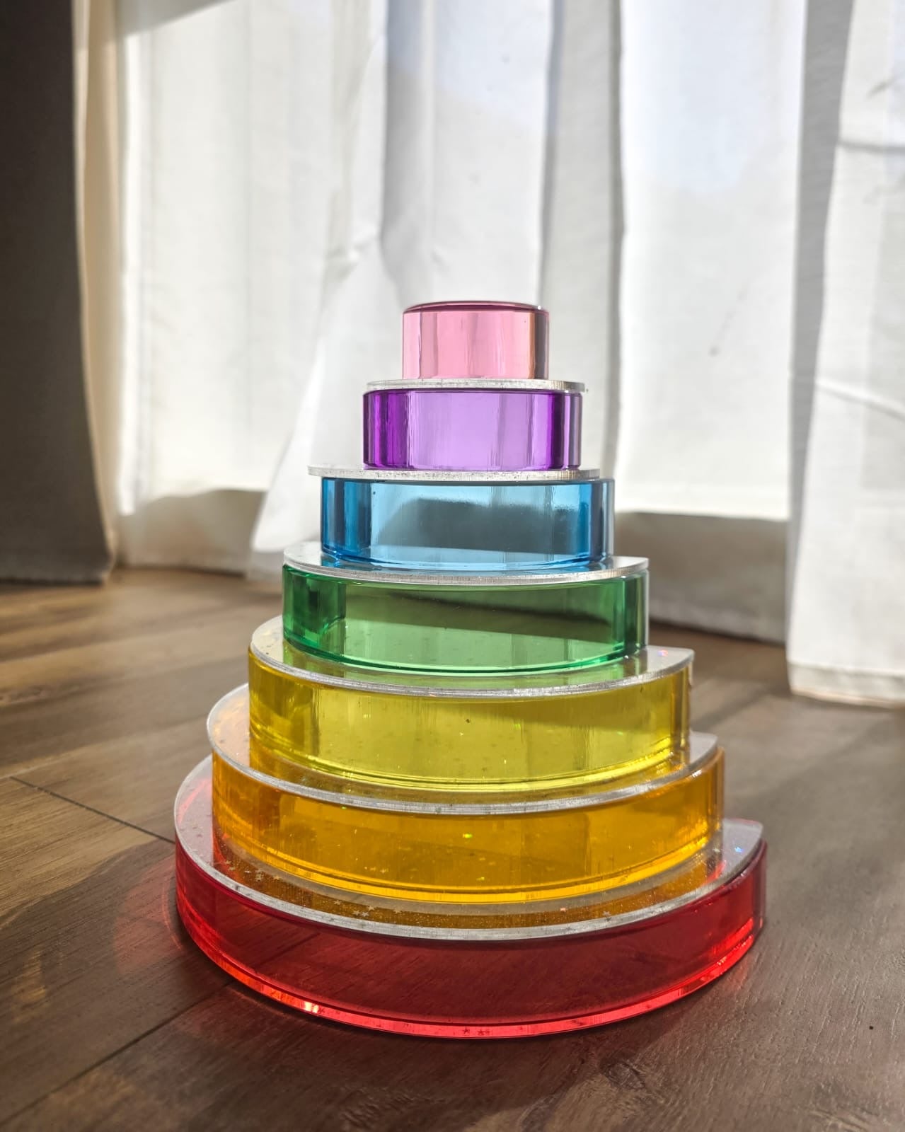 Bundle : Lucite Rainbow Stacking 7 pcs + Glitter Acrylic 6-piece arch set