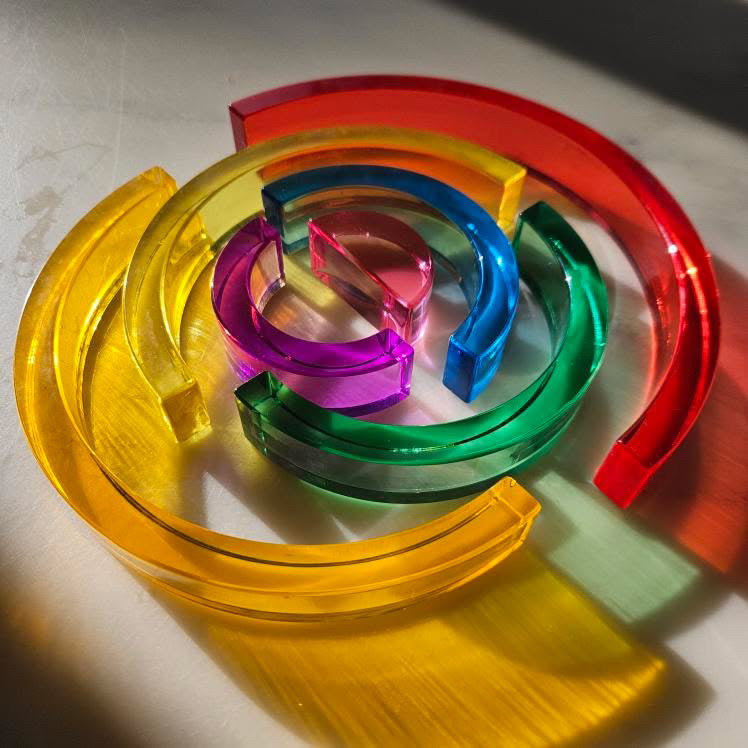 Lucite Rainbow Stacking 7 pcs