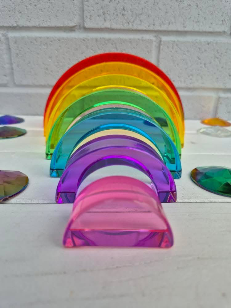 Lucite Rainbow Stacking 7 pcs