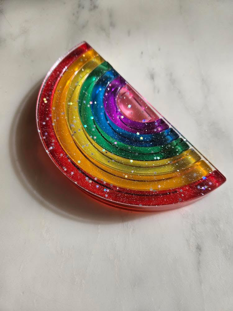Bundle : Lucite Rainbow Stacking 7 pcs + Glitter Acrylic 6-piece arch set