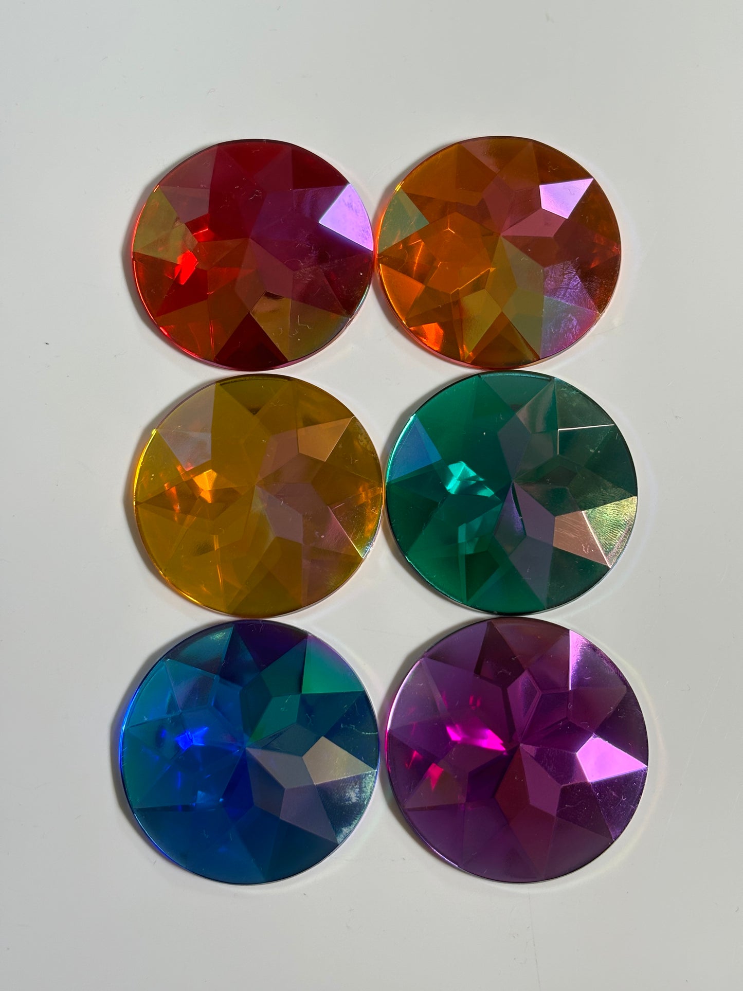 Foil-Backed Version - Jumbo rainbow colours acrylic gems (Aurora Borealis)