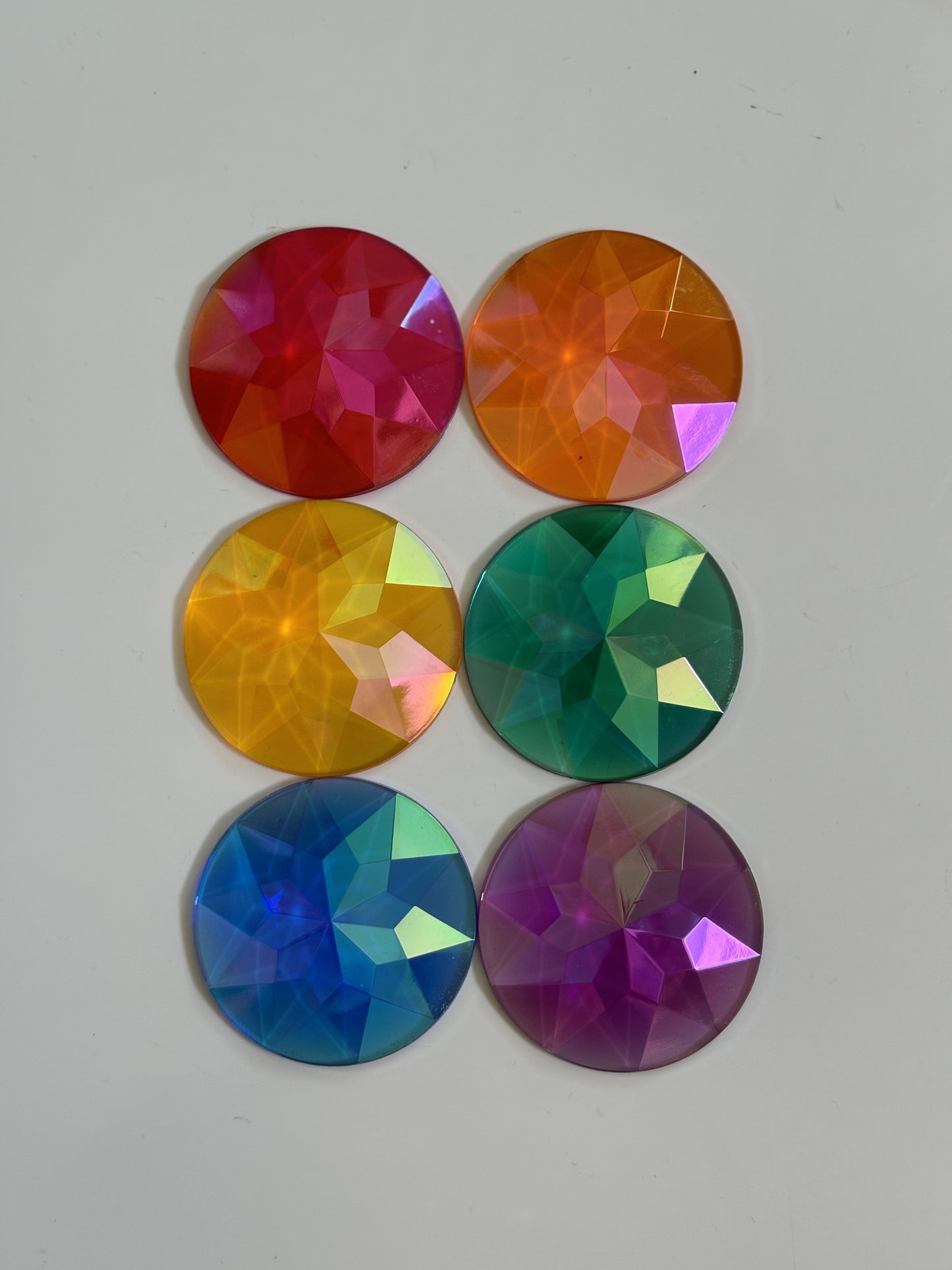 Clear Window Version - Jumbo rainbow colours acrylic gems (Aurora Borealis)