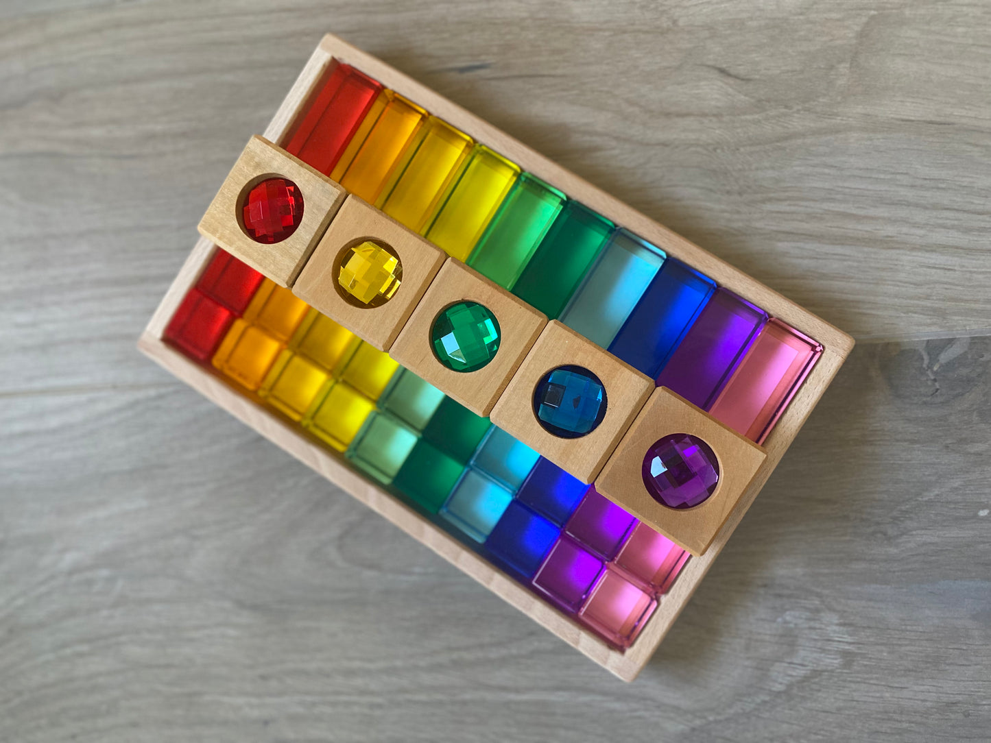 6 Sided 3D Gem Blocks Lucite Set