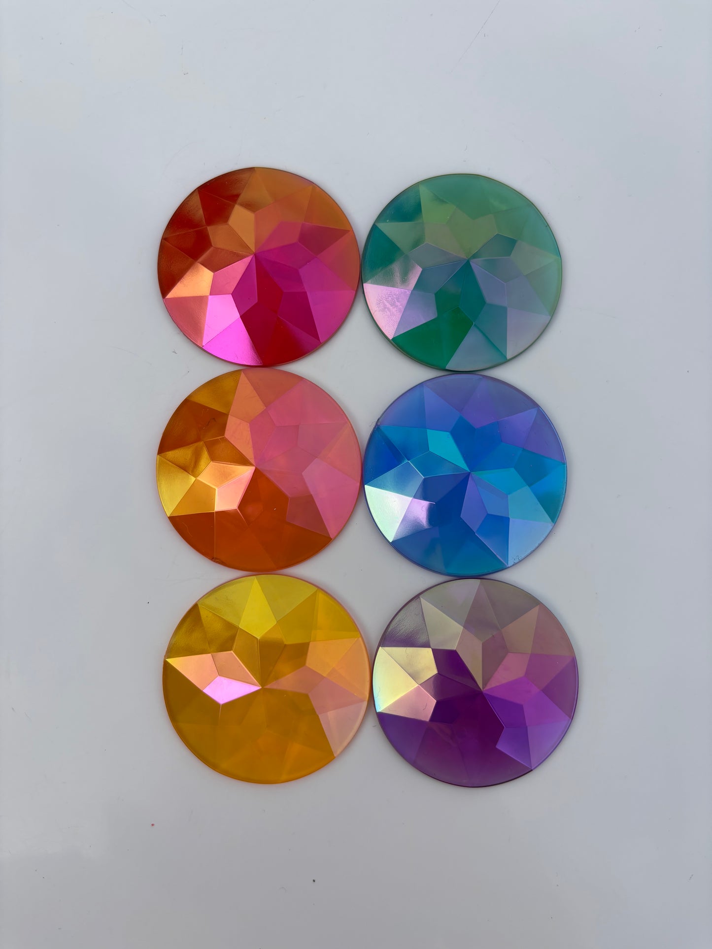 Clear Window Version - Jumbo rainbow colours acrylic gems (Aurora Borealis)