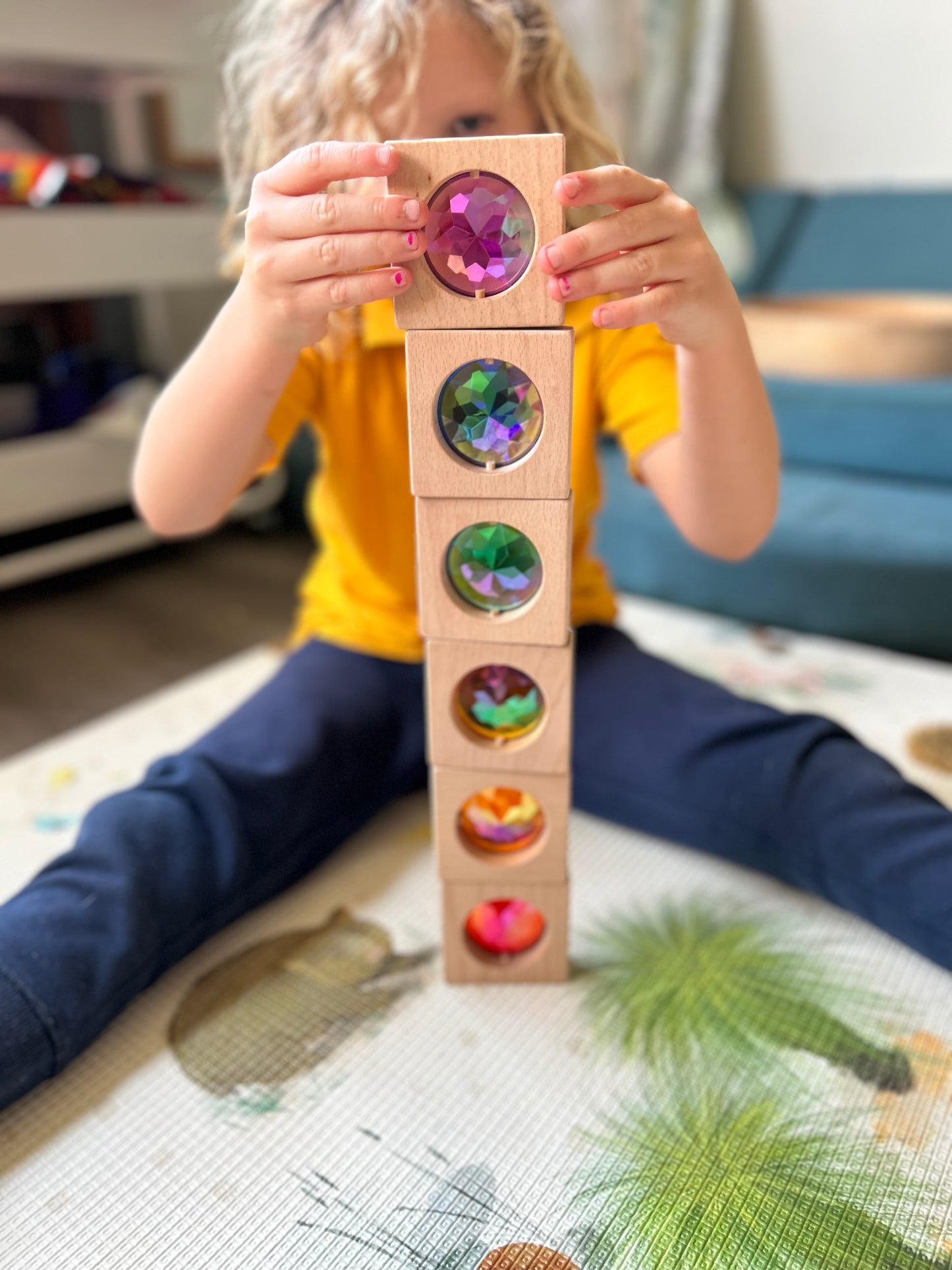 Jumbo Gem Blocks (Rainbow 6 pieces)