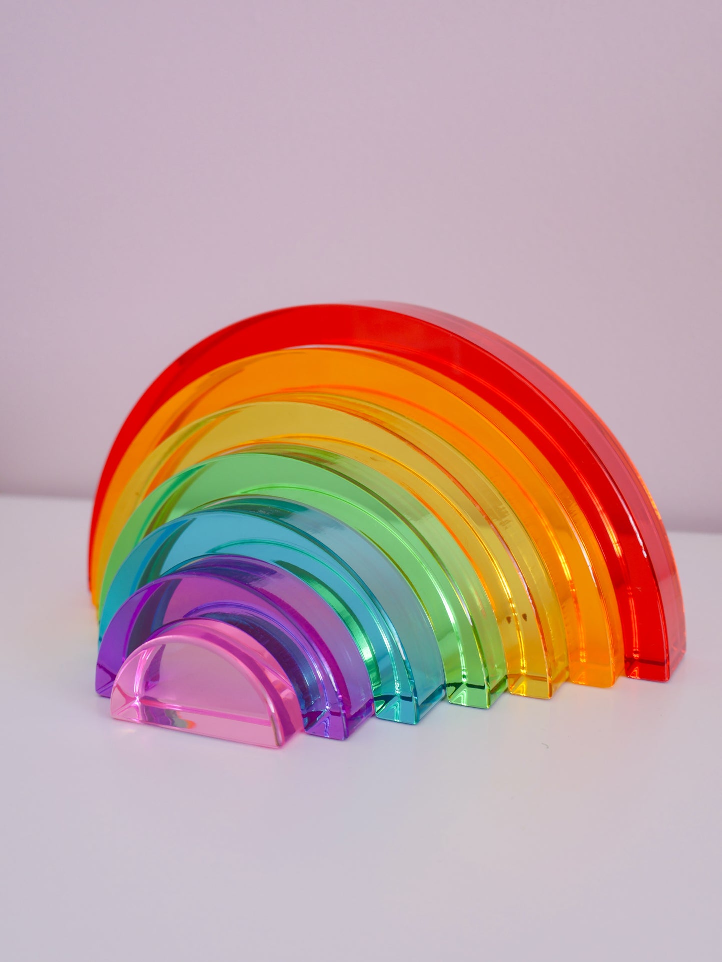 Lucite Rainbow Stacking 7 pcs