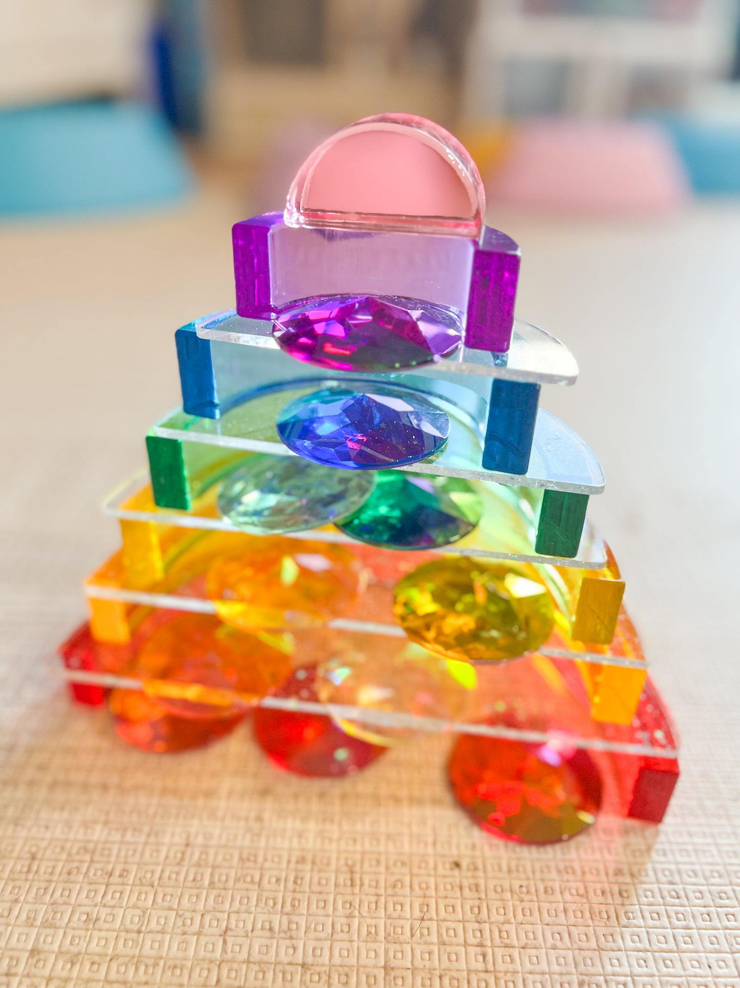 Bundle : Lucite Rainbow Stacking 7 pcs + Glitter Acrylic 6-piece arch set