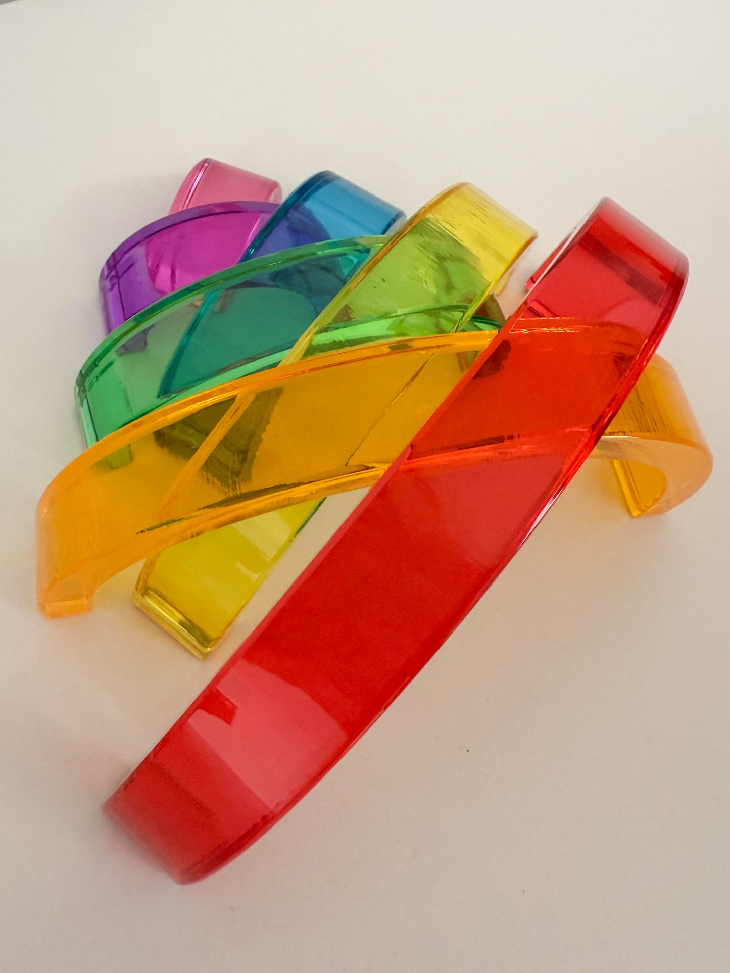 Lucite Rainbow Stacking 7 pcs