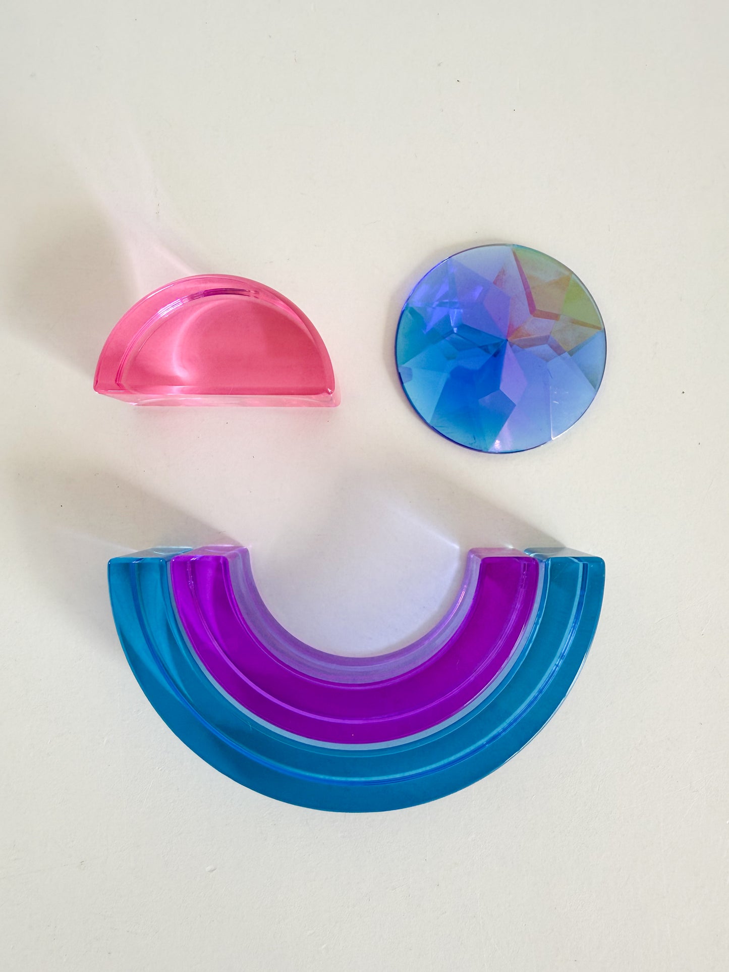 Lucite Rainbow Stacking 7 pcs