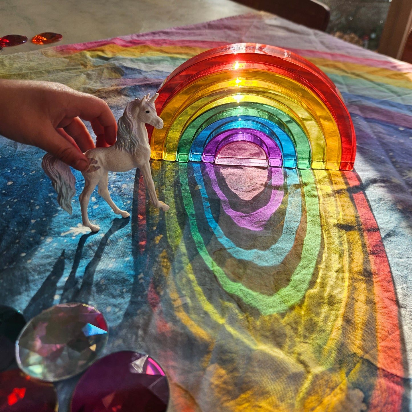 Lucite Rainbow Stacking 7 pcs