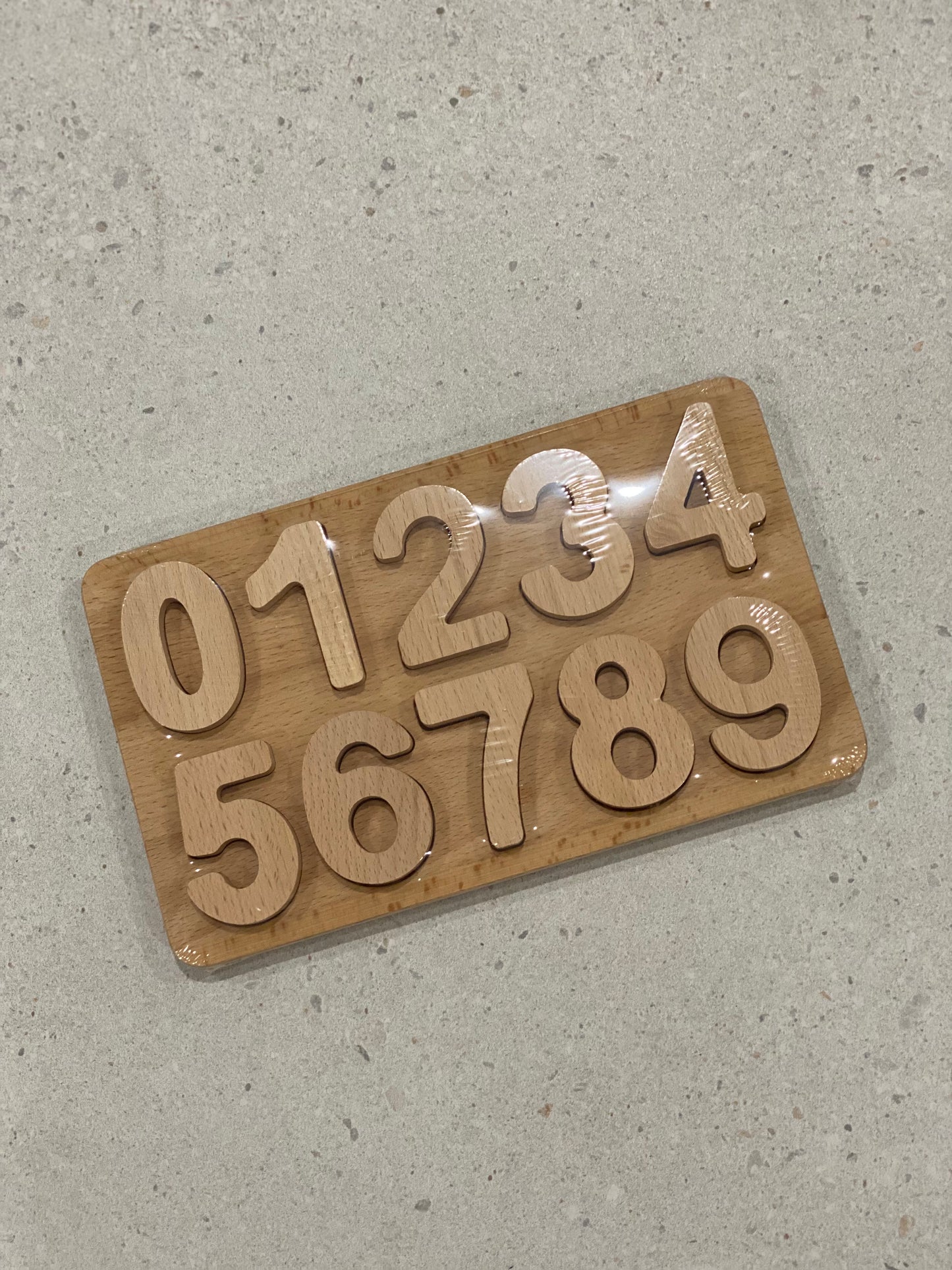 Solid beechwood number puzzle