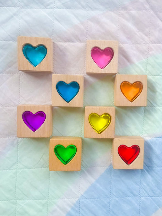 Royal Lucite Hearts - Medium 8 sets