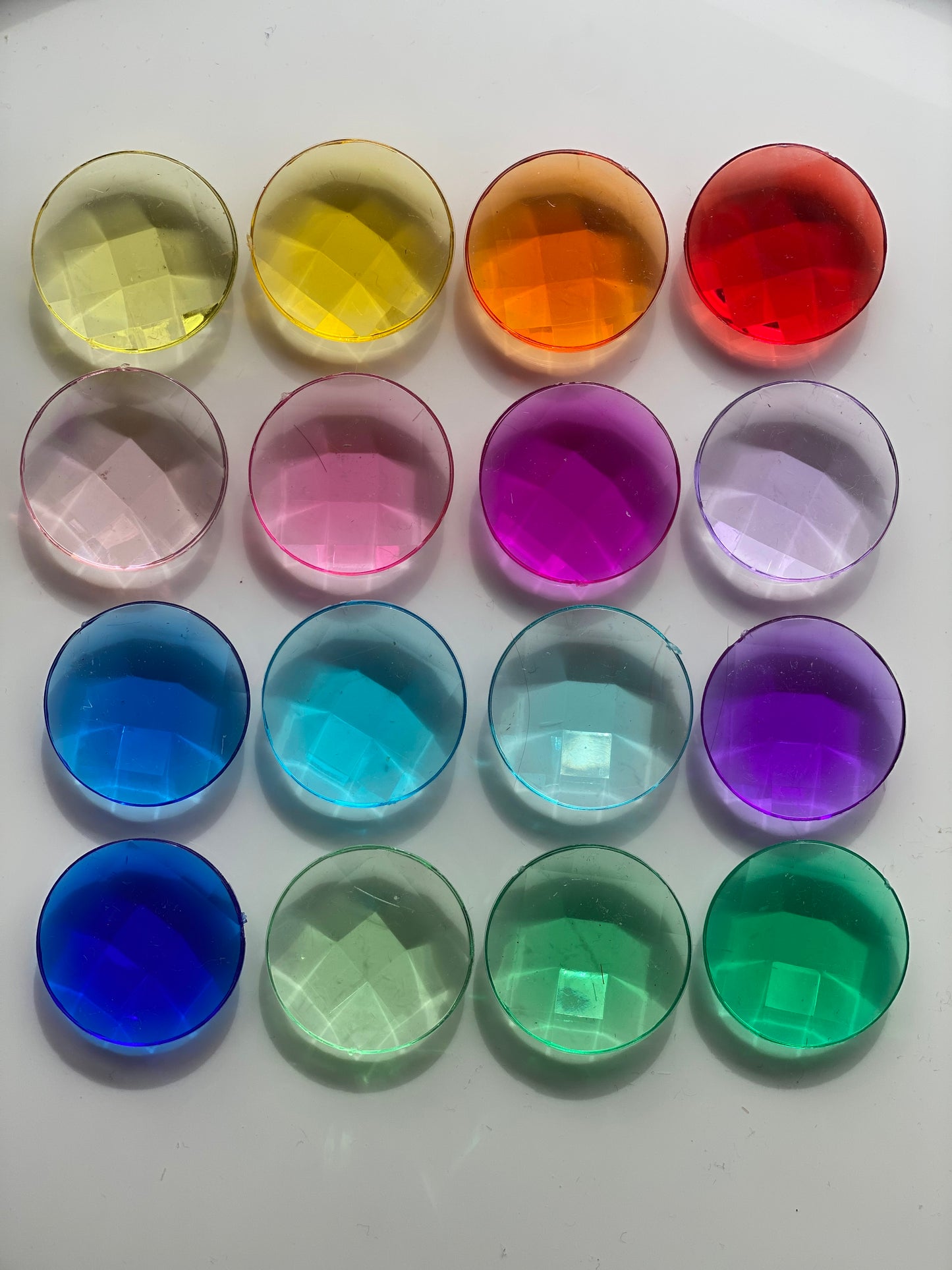 16 colours extra large transparent acrylic gems (3.6cm)