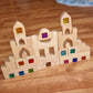 Solid beechwood castle blocks