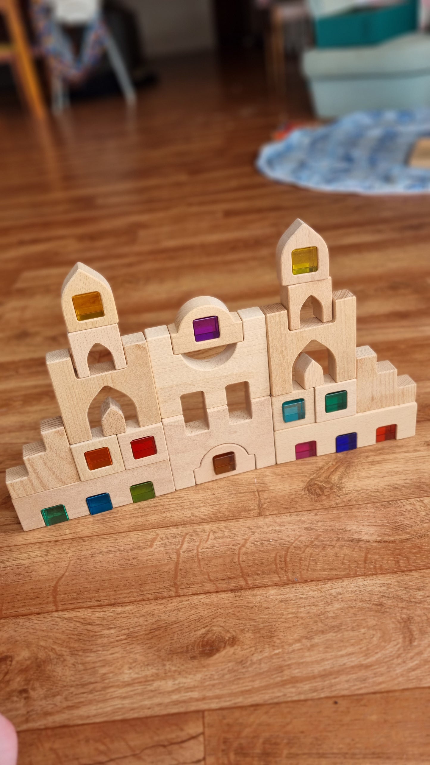 Solid beechwood castle blocks