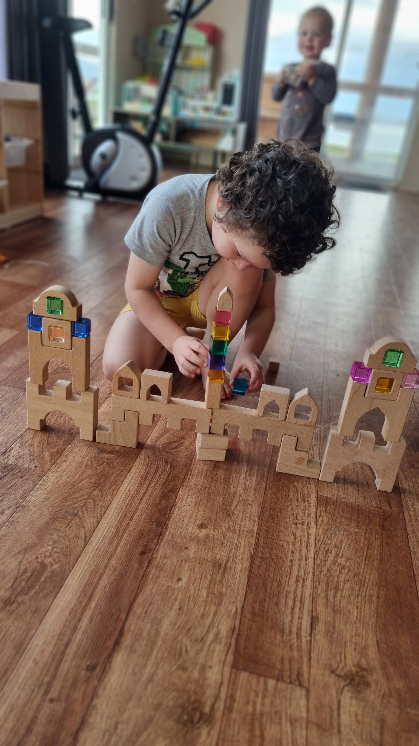 Solid beechwood castle blocks