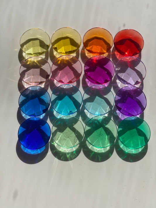 16 colours extra large transparent acrylic gems (3.6cm)