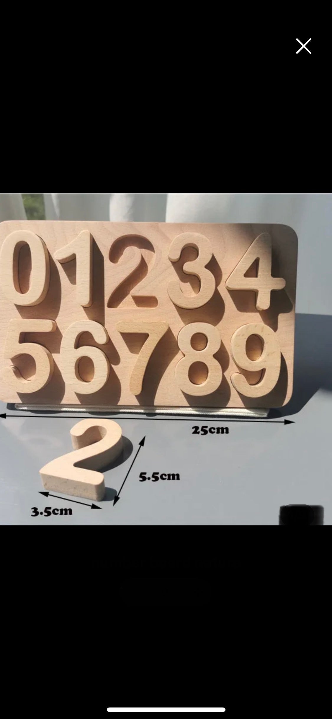 Solid beechwood number puzzle