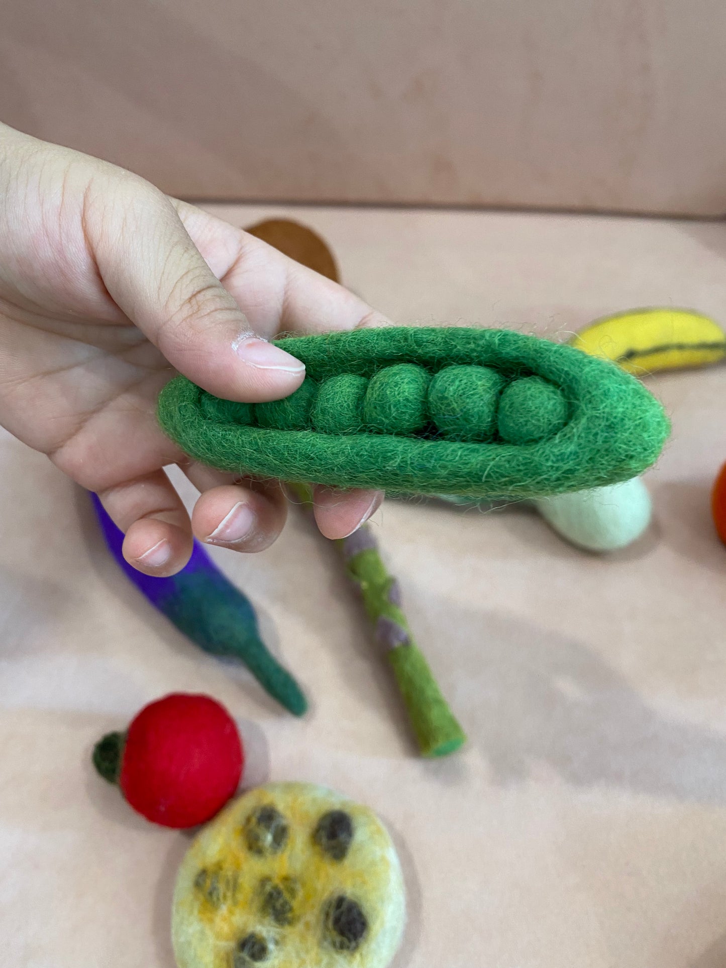 Vegetables 7 pieces set - 100% wool felt food