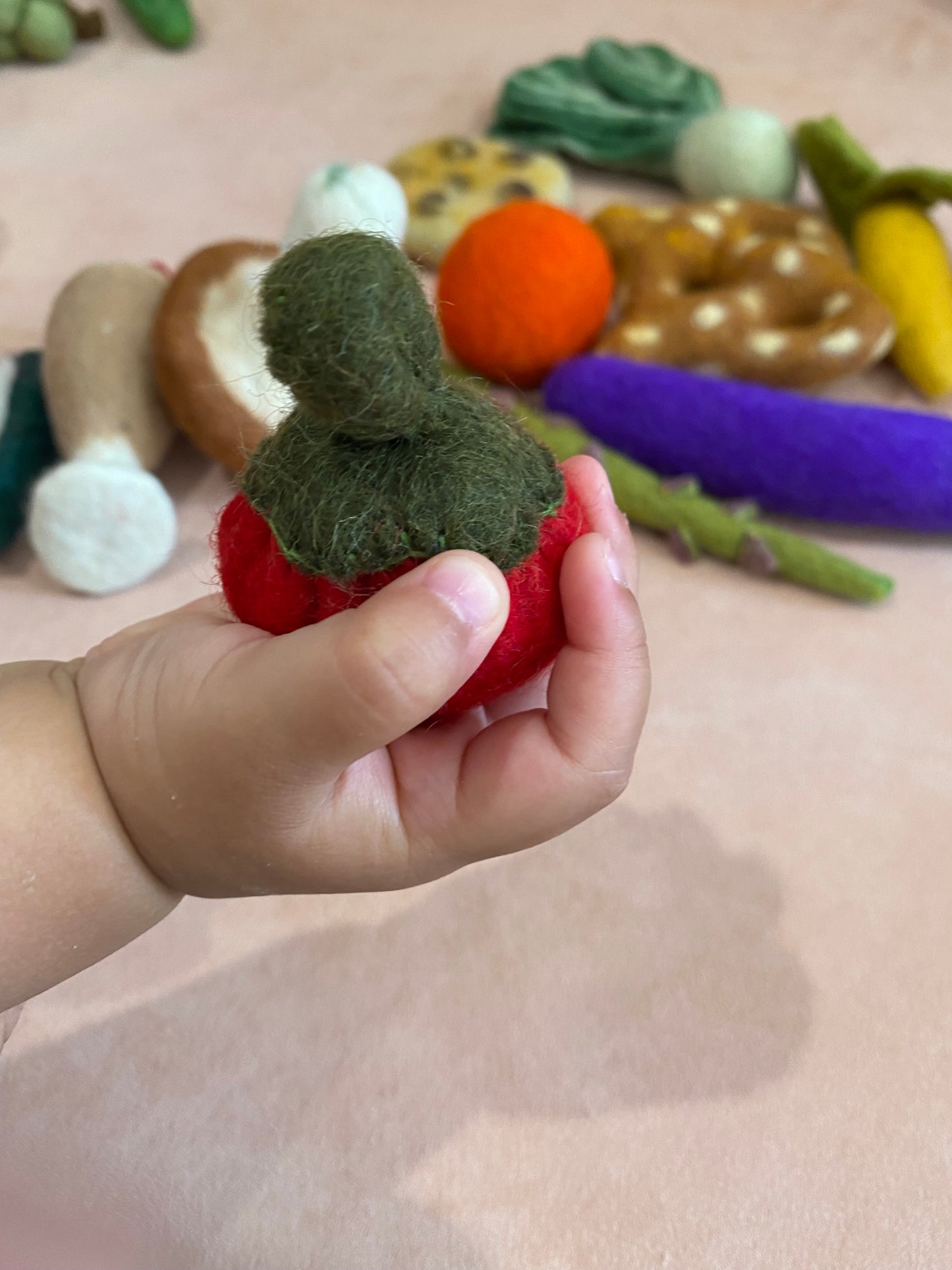 Vegetables 7 pieces set - 100% wool felt food