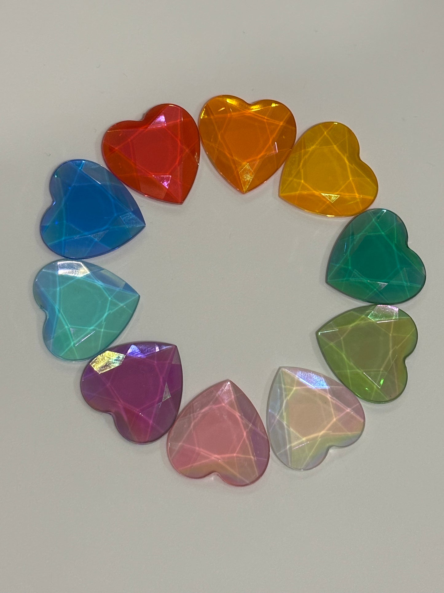 Heart Gems 10 colours 20 pcs - Clear Version