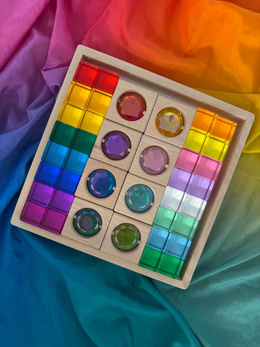 Deluxe Lucite and Gem Blocks 40 pcs set