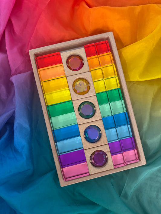Gem Blocks and Lucite 35 pcs Set
