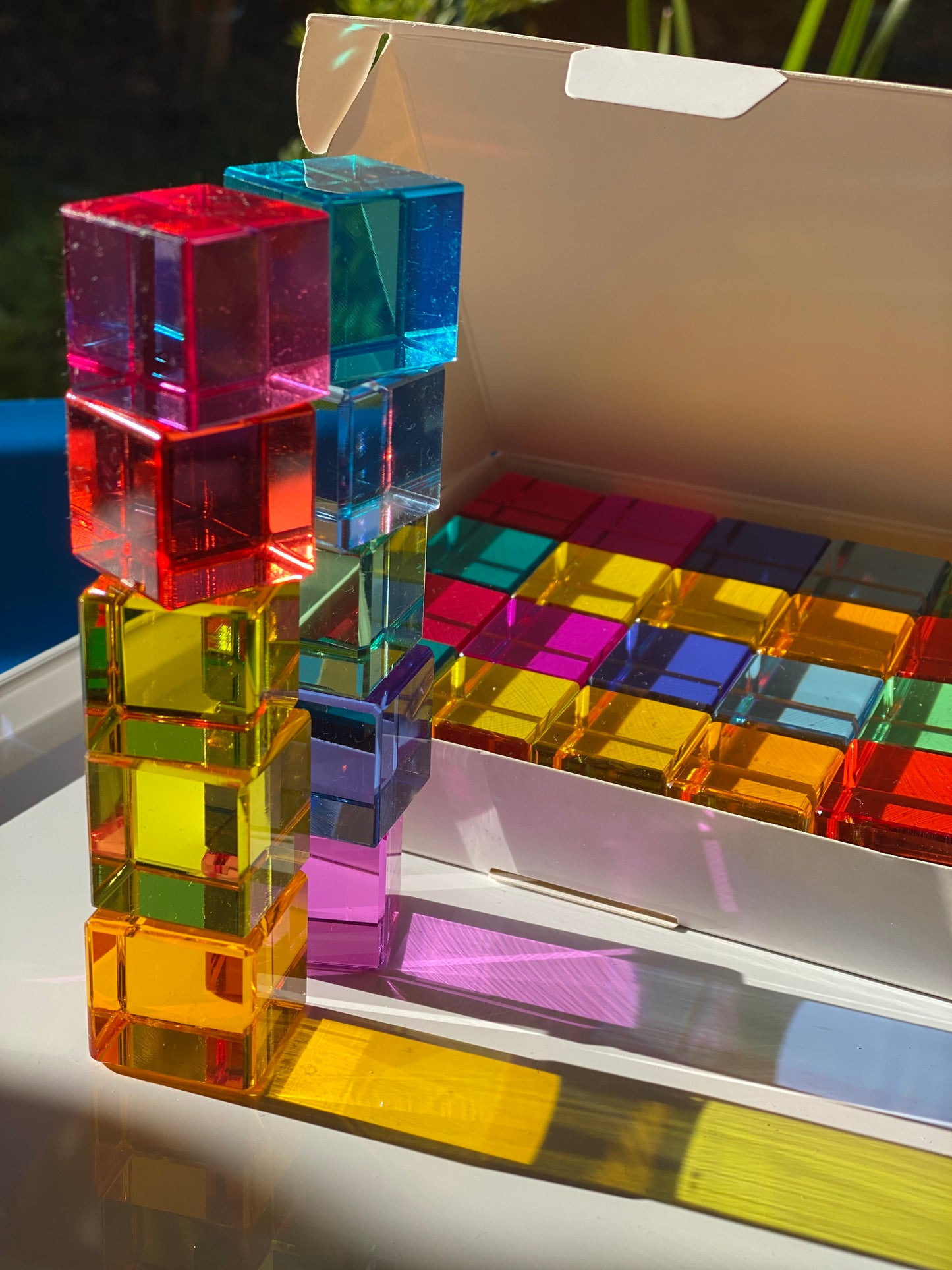 Lucite cube blocks 20 pcs + Play Silkies Mini Rainbow Set