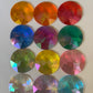 Clear Window Version - Jumbo 5cm Rainbow and Pastel colours acrylic gems (Aurora Borealis) 12 pcs