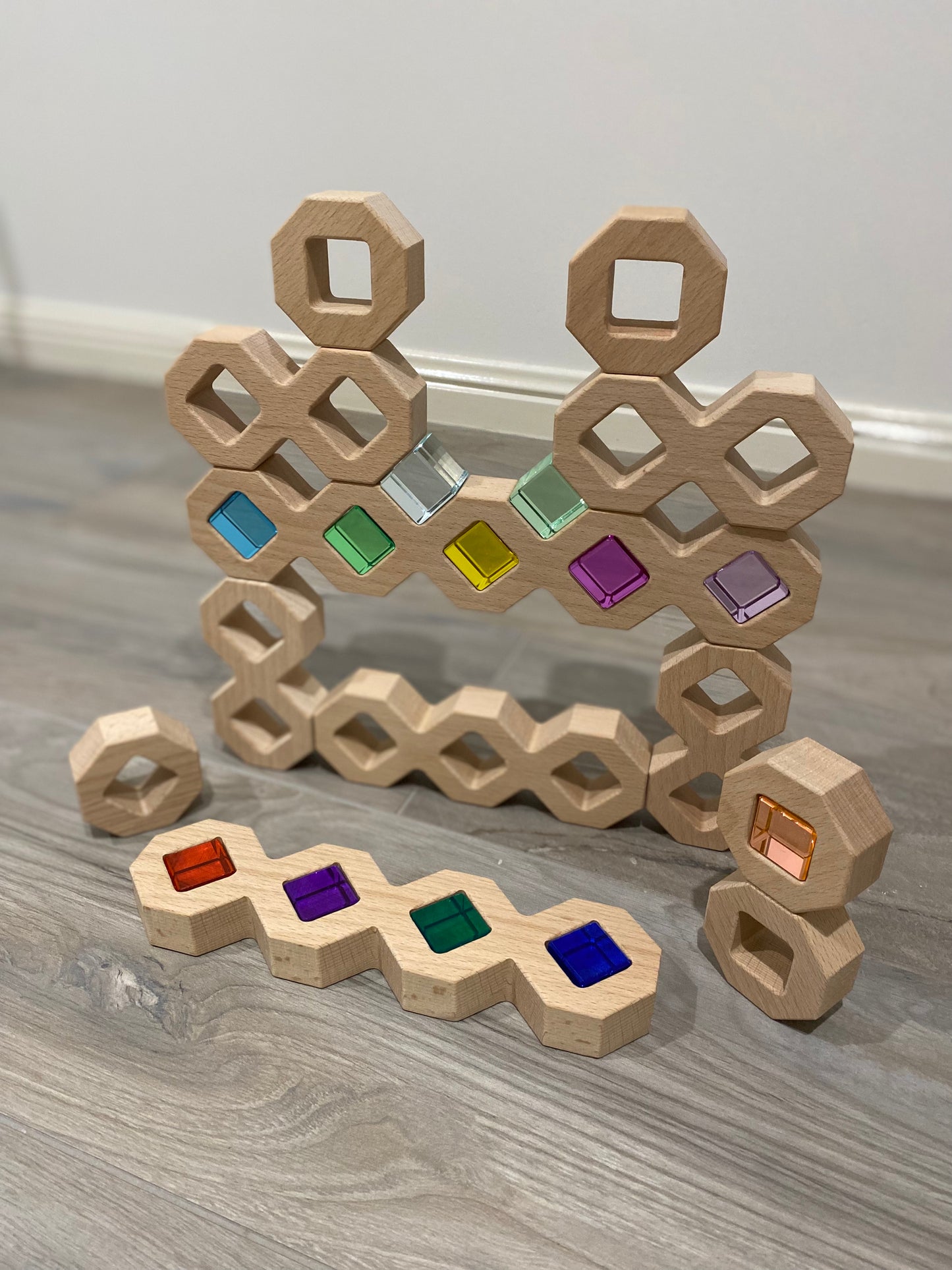 Wooden Cube Space blocks (with/without lucite)