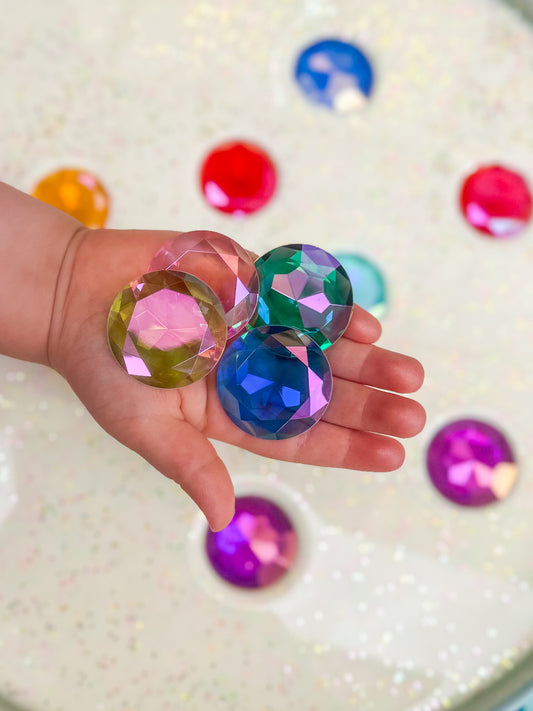 Clear Pointed Back Gems 3.5cm - 8 colours