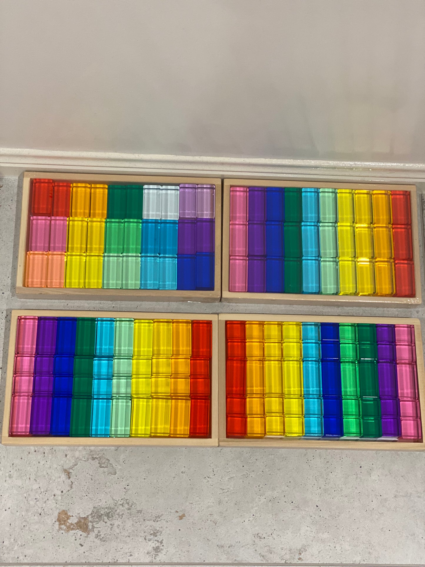 Lucite Bright Rectangle Blocks