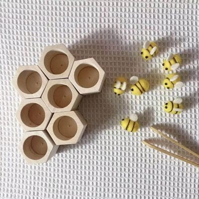 Wooden beehives stacking toys