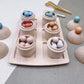 Seconds:Wooden Colour Sorting Cups with beads and tools