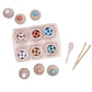 Seconds:Wooden Colour Sorting Cups with beads and tools