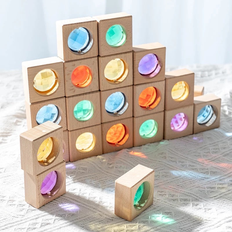 Gemstone wooden blocks