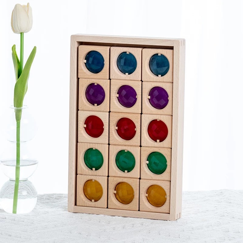 Gemstone wooden blocks