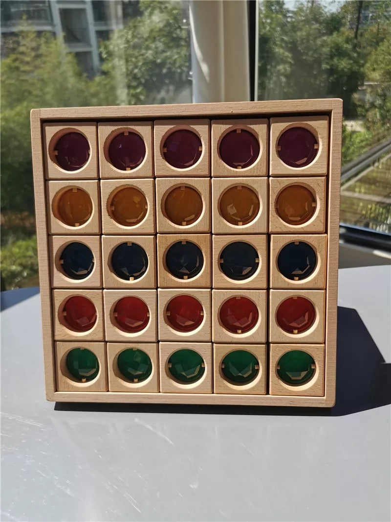 Gemstone wooden blocks