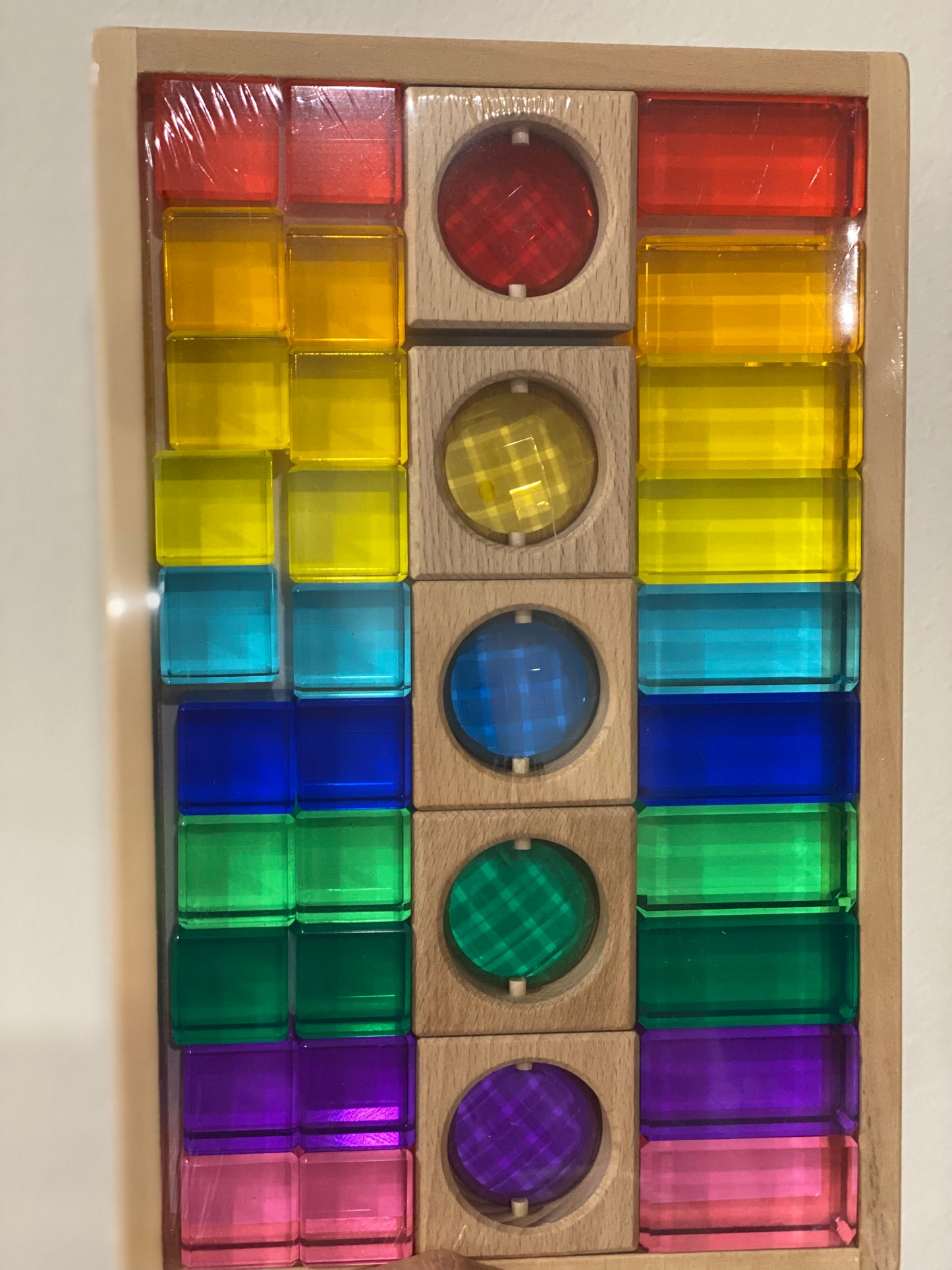 Lucite and gemstone blocks set (rainbow and pastel)