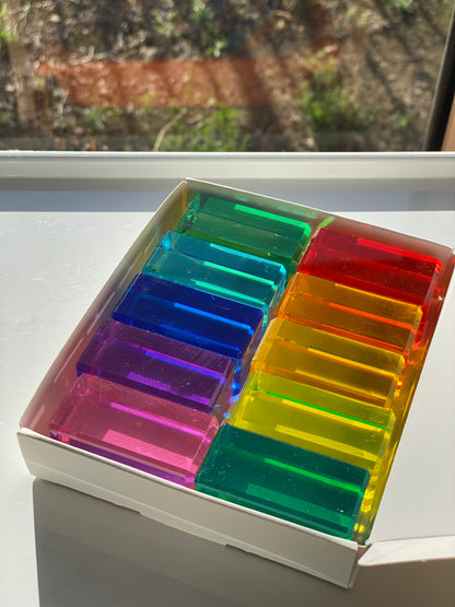 Lucite Bright Rectangle Blocks