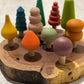 Rainbow forest wooden trees 10 pieces in a set