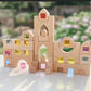 Solid beechwood castle blocks